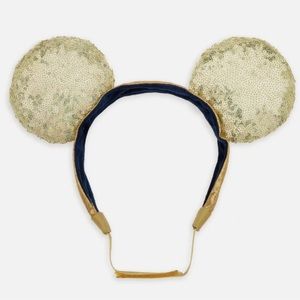 Disney Parks Mickey Mouse Sparkle Gold 50th WDW Anniversary Headband Adjustable
